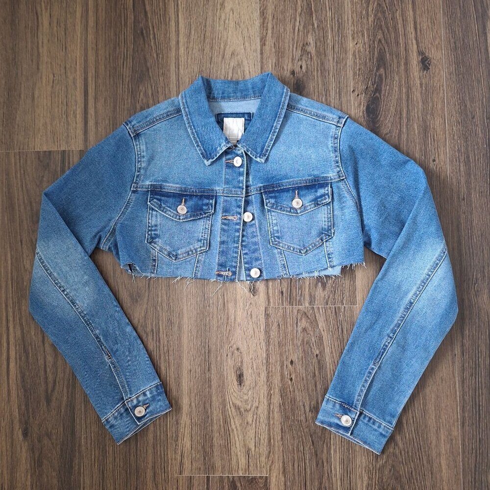 NWOT Wax Jeans Cropped Denim Jacket Size M Festival Boho